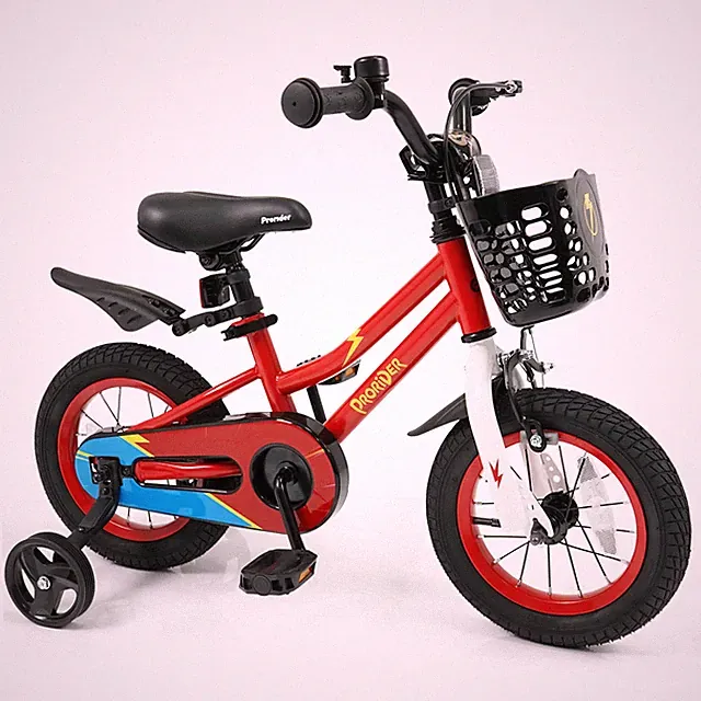 12" Kid’s Bike w/Removable Training Wheels & Basket for 3-4 Years Red