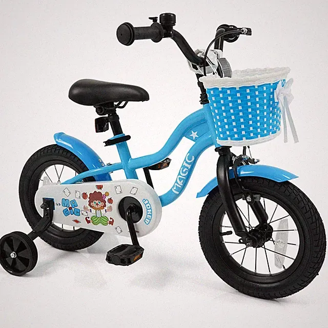 12” Kids Bike w/Training Wheels, Basket, Hand & Coaster Brakes, Adjustable Seat