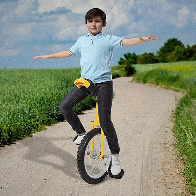 16'' Unicycle Adjustable Seat Balance Exercise Training Wheel Unicycle 110lbs