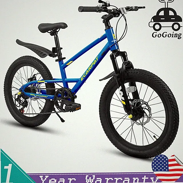 20" Mountain Kids Bike 7-Speed with Front Suspension Bicycle for Ages 5-10