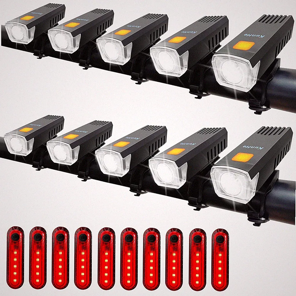 20 Pack USB-C Rechargeable Bike Lights Bulk for Night Riding Men Women & Kids...