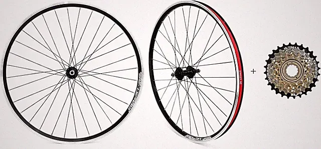26" Mountain Bike Wheelset, QR MTB Bicycle Double Wall Rims MTB Wheel Set
