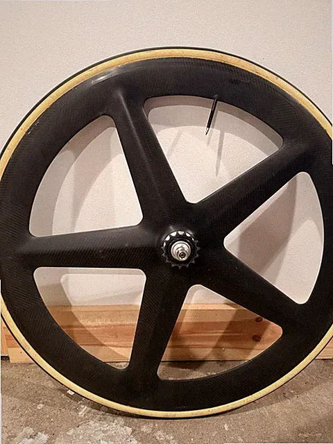 700C Carbon Fiber 5-Spoke Track Wheelset. Fixed Gear.