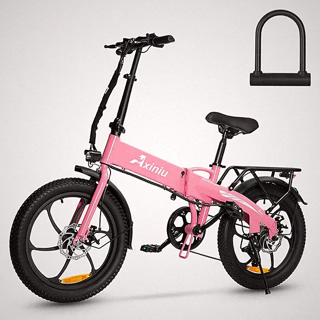 Axiniu 850W Ebike 20" Electric 48V Bike Bicycle 25Mph Commuter City E-bikes Pink