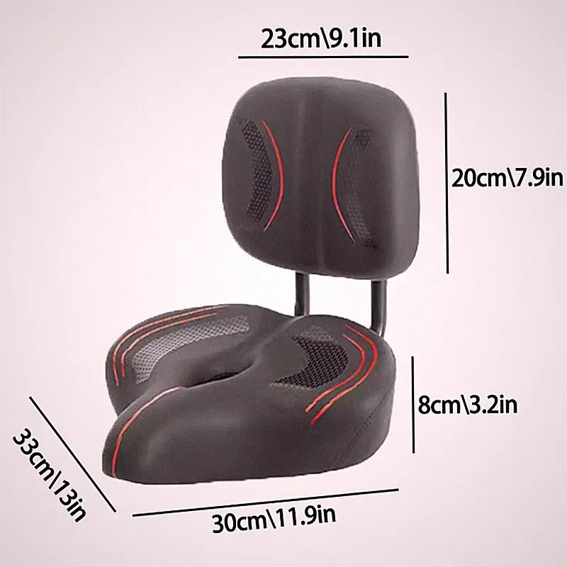 Bike Seat with Backrest Oversized Comfort Bicycle Bike Seats Bicycle Accessories