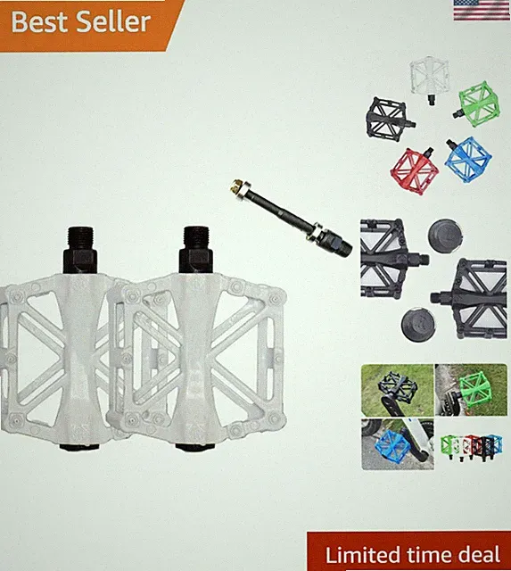 Durable Aluminum Bicycle Pedals with CR-MO Steel Spindle - 9/16" - Modern Design