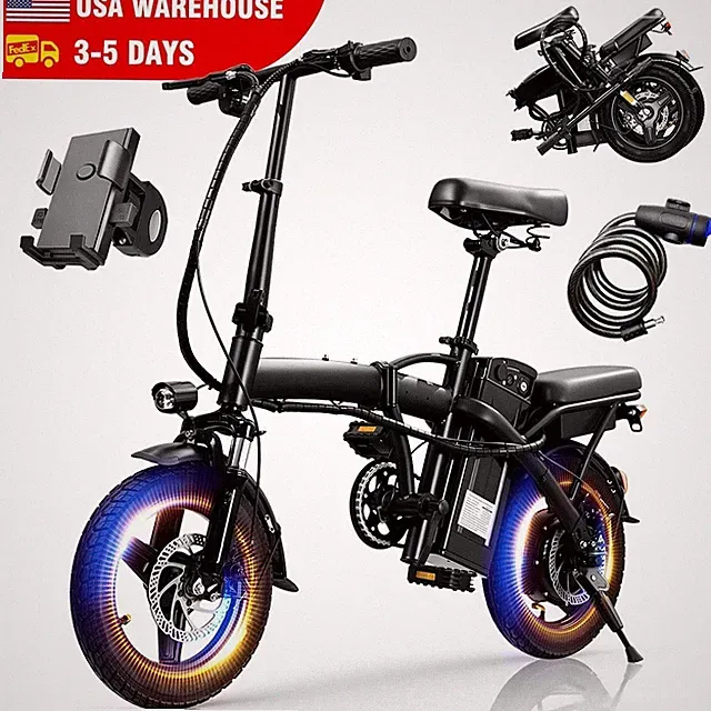 Electric Bike Foldable EBike 560W 48V 10AH For Adult 14" Commuter e Bicycles New