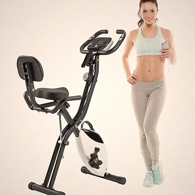 Folding Exercise Bike Fitness Upright Recumbent with 10-Level