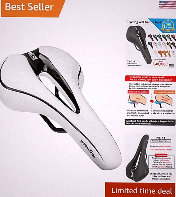 Lightweight Gel Pad Bicycle Seat for Comfort on Long Rides - 24 Colors Available