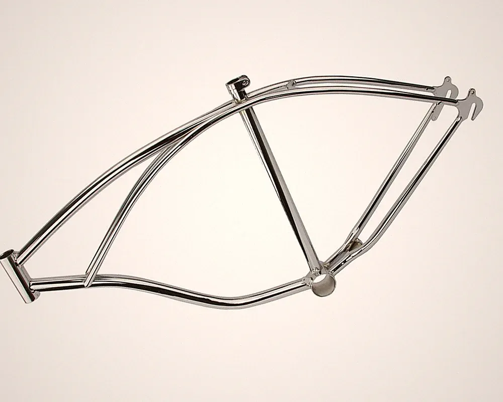 LOWRIDER 26" Chrome Beach Cruiser Steel Bicycle Frame – Custom Cruiser Build.