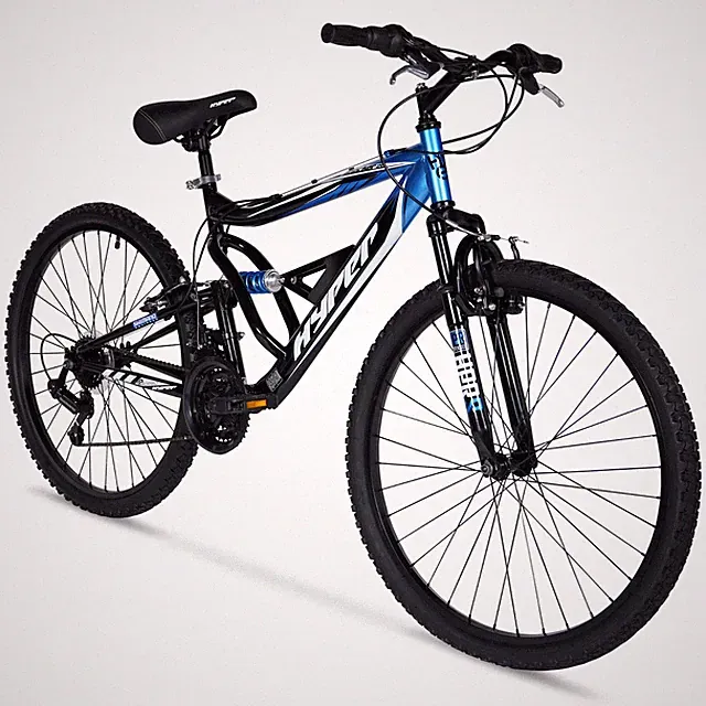 Men's 26" Shocker Mountain Pro Bike Off Road Tires 18-Speed Bicycle, Black/Blue