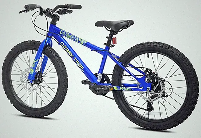 MTB 20" Ozark Trail Vibe Mountain Bicycle 7 Speed Disc Brake Blue Bike Teen Kids