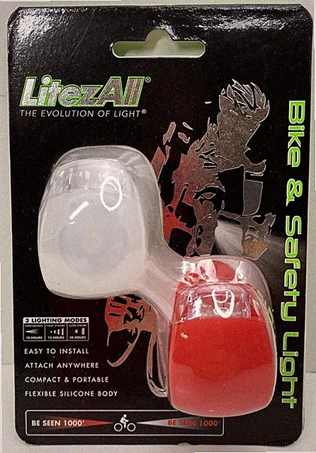 new LitezAll 2 Pack LED Silicone Bike Safety Lights