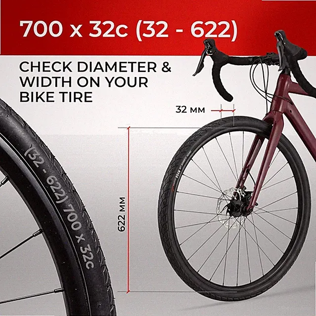 Pack of 2 700c Foldable Tires for Electric & Urban Bicycles